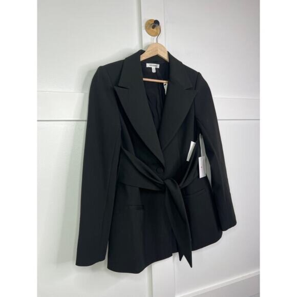 NWT Good American Tie Waist Oversized Black Blazer Women's Size: Small - Picture 3 of 8